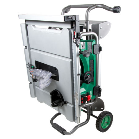 Hitachi c10rj 10 inch jobsite table saw with fold roll stand discount